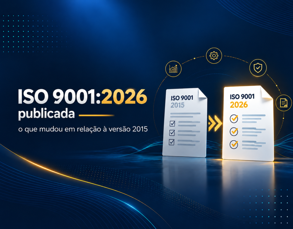 Comparação visual entre processos de gestão da qualidade das edições ISO 9001:2015 e ISO 9001:2026